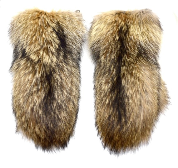 Animal fur mittens discount