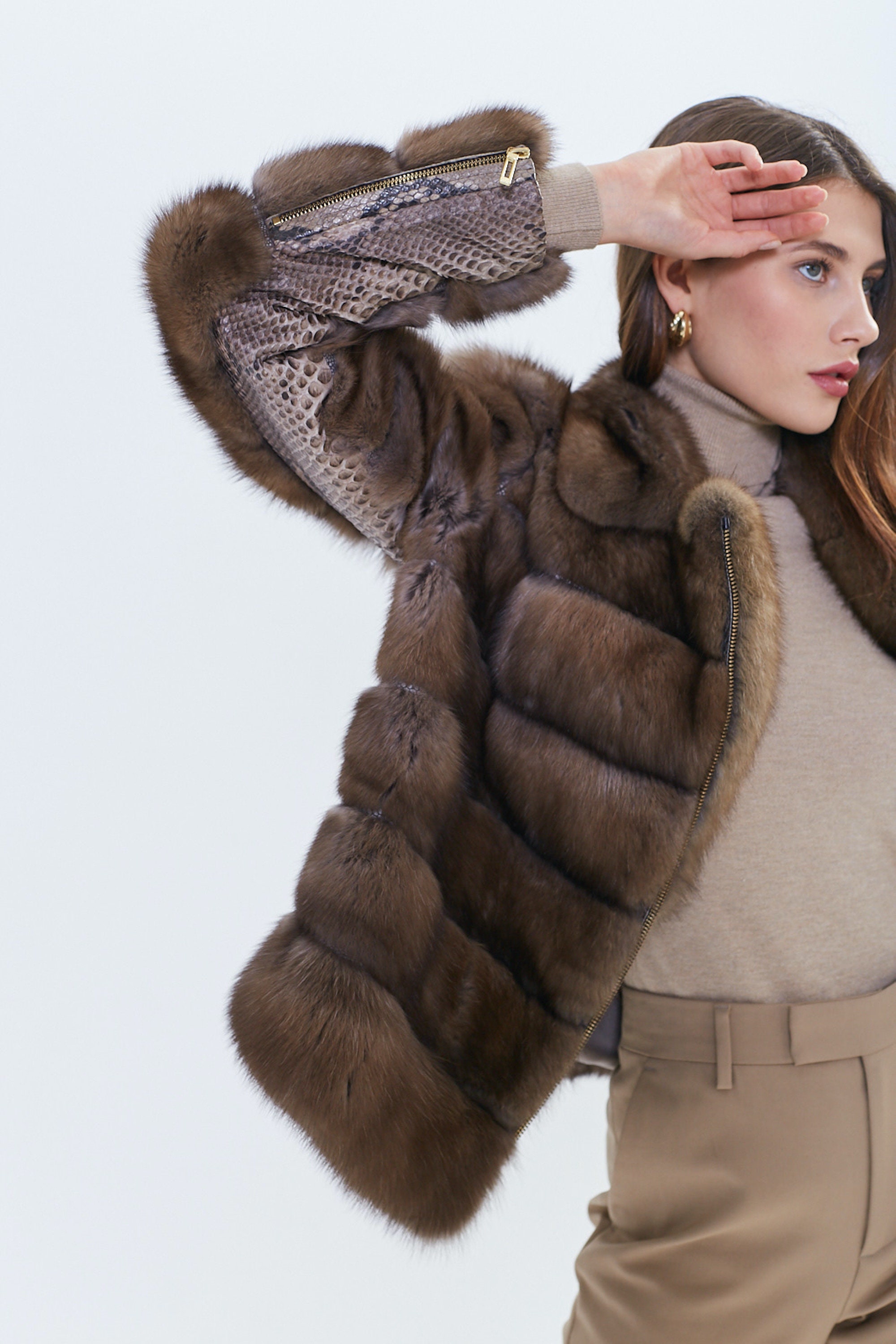 Women's Jacket, real Russian sable fur