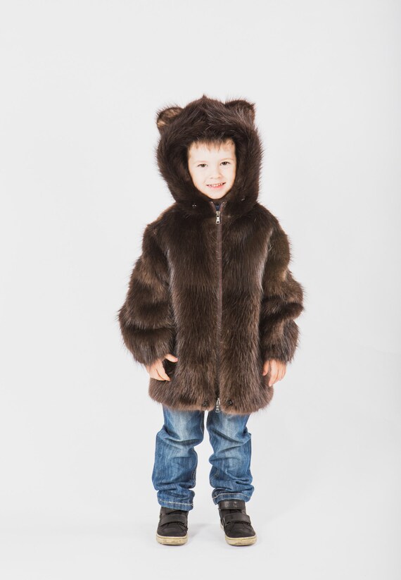 贅沢な男の子用天然ビーバーファーコート - Etsy 日本