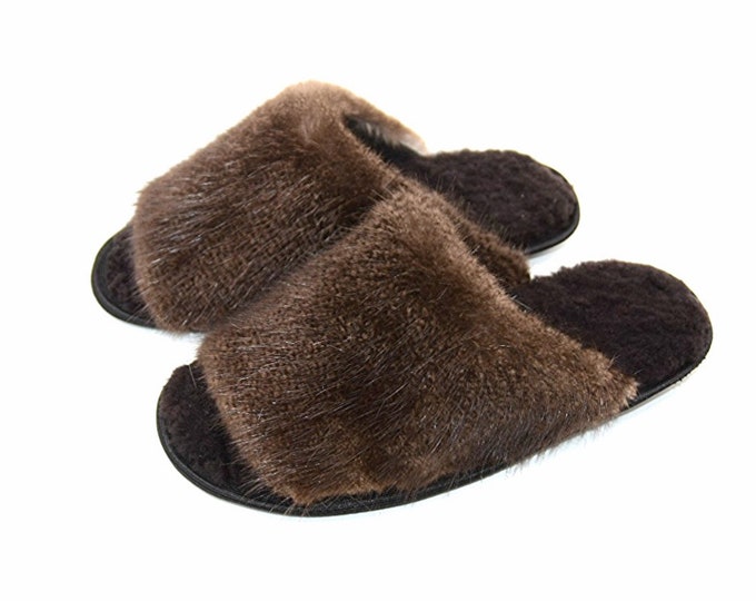 Beaver fur slippers