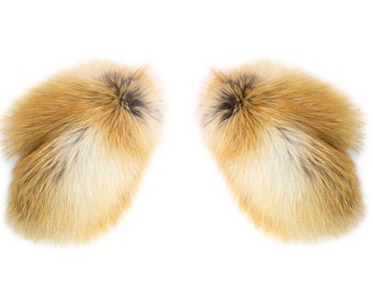 Winter women's fox fur mittens
