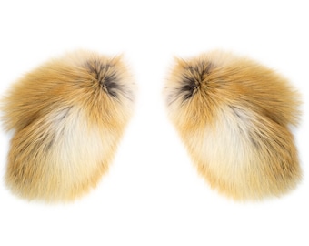 Winter women's fox fur mittens