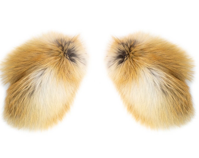 Luxurious Women's Fox Fur Mittens – Cozy & Elegant Winter Accessory