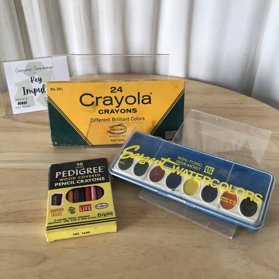 Vintage Art Supplies Crayola Crayons Pedigree Pencils Sargent Etsy