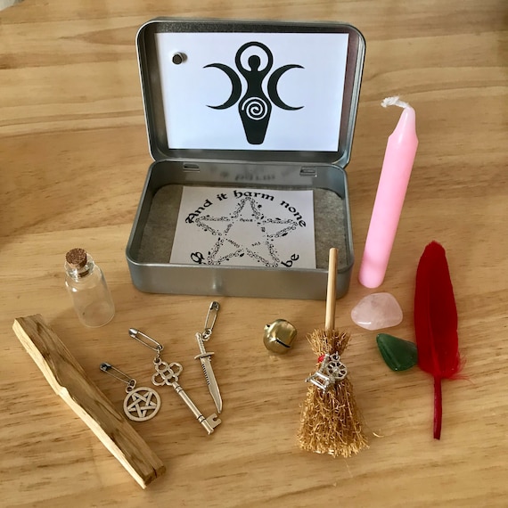 Travel Altar Kit - Witch Wicca Pagan Elemental Mini Tin - Etsy