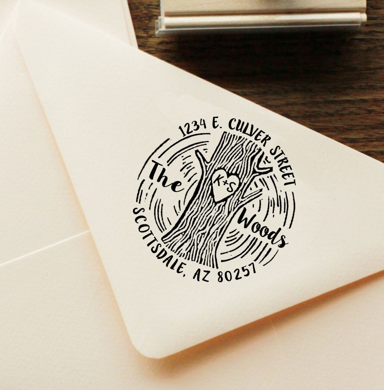 Rustic Wedding Stamp Tree Stamp Custom Save The Date Stamp Etsy