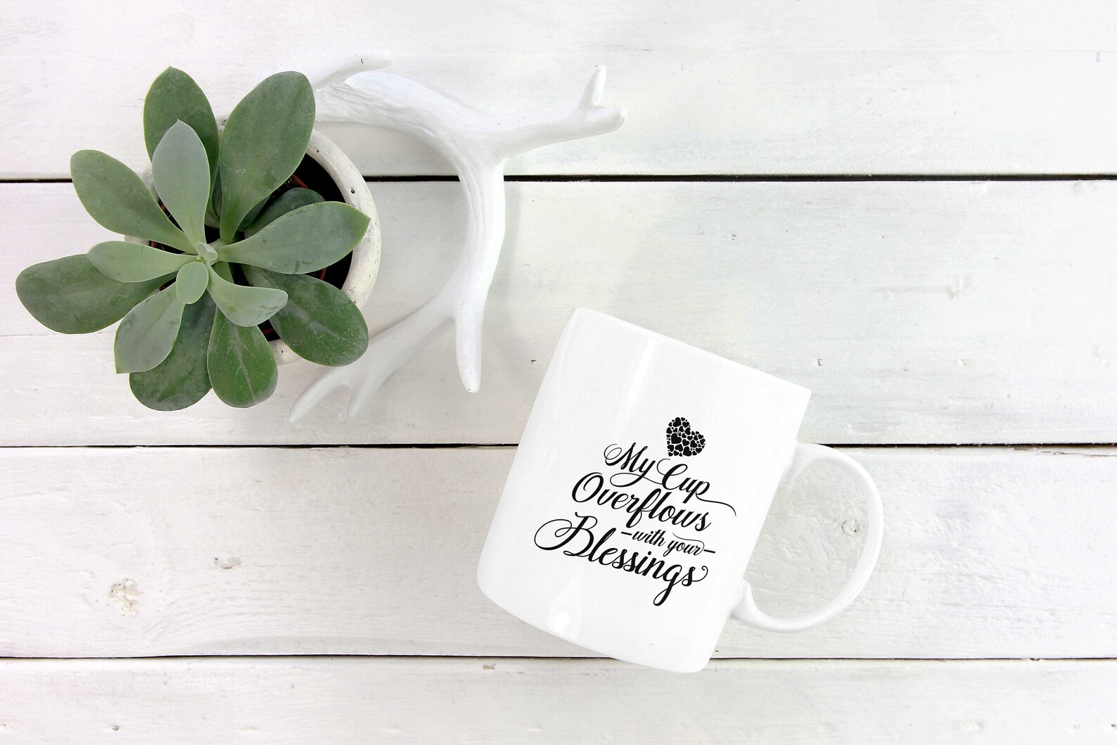My Cup Overflows With Your Blessings Printed MugCeramic Etsy