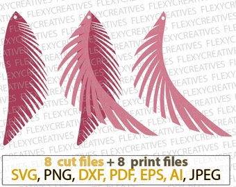 Download Feather earrings svg | Etsy