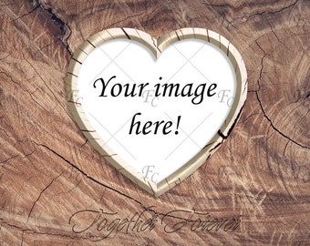 Download Free Digital Wood Photo Frame Mockup Heart Frame Mockup Love Mockup Valentine Clipart Valentine Frame Valentines Day Card Digital Download PSD Template