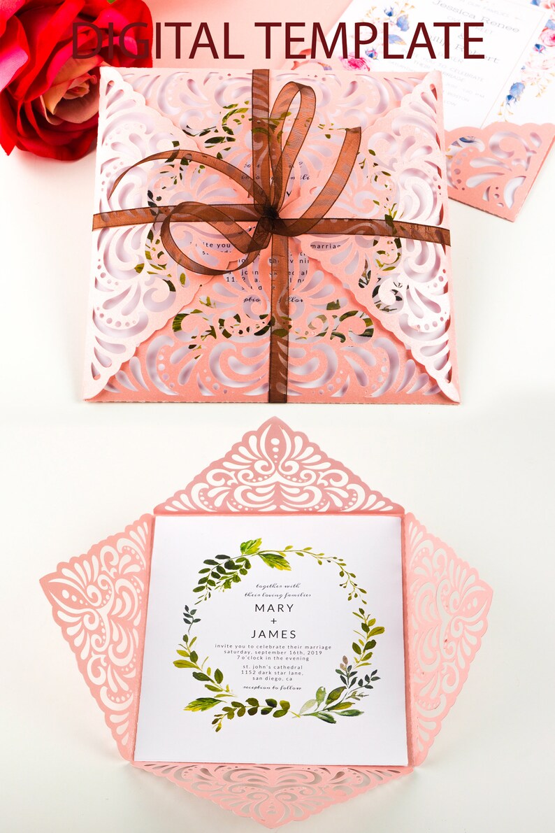 Download Lace Four Fold Svg Elegant Wedding Invitations Template Printable Square Pattern Wedding Invitation Svg Cut Files For Cricut Vc 264 Drawing Drafting Craft Supplies Tools Gkjwonosari Com