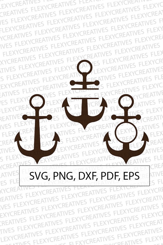 Anchor Svg Anchor Monogram Svg Vector Clipart Cut File Etsy