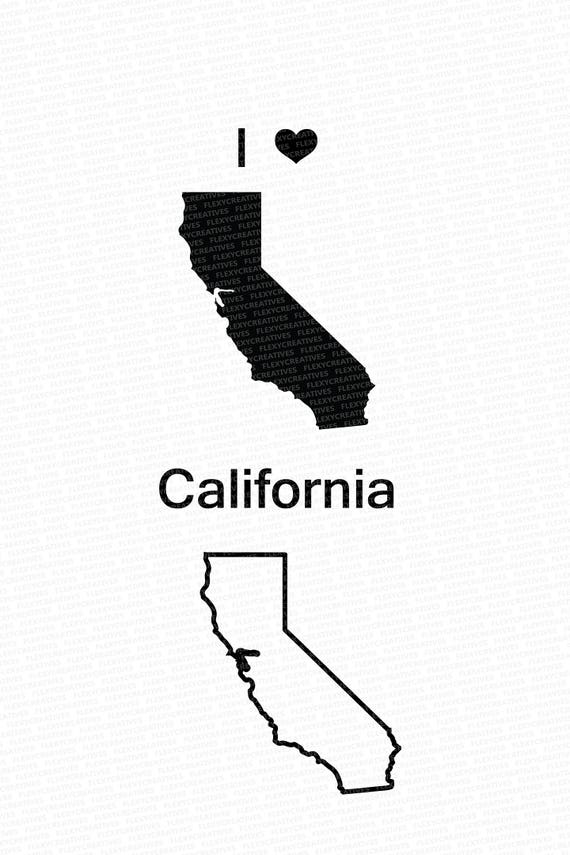 California Vector State Clipart California Clip Art Etsy