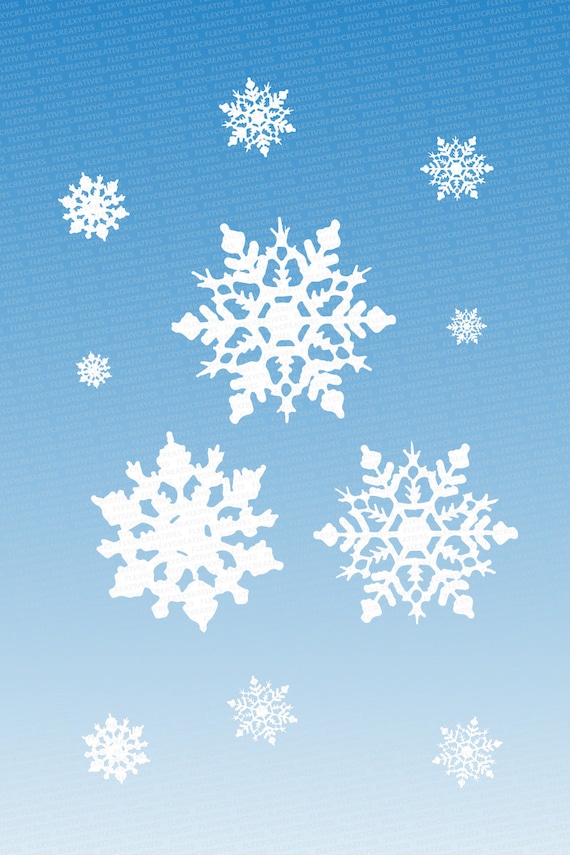 Schneeflocke Vektor Clipart Geschnitten Datei Schneeflocken Etsy