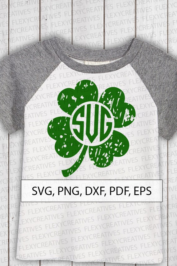 Monogram Shamrock Svg Shamrock Shirt Vector Cut File Women Etsy