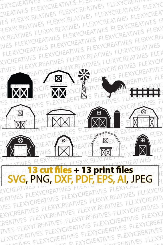 Download Barn Svg Farm Svg Farming Clipart Decal Stencil Vinyl Etsy