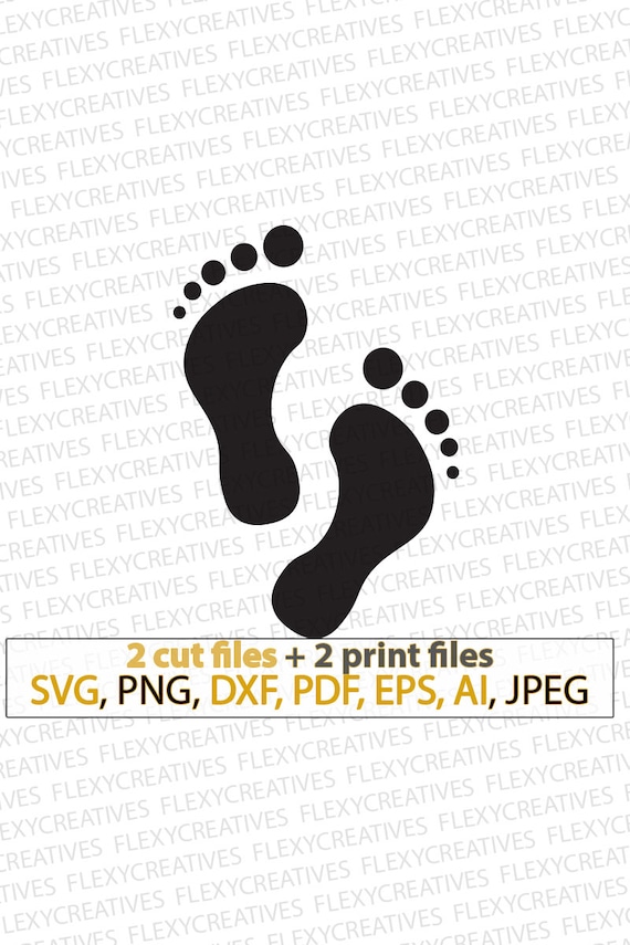Footprints Svg Vector Prints Clipart Cut File Foot Print Etsy