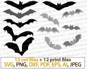 Bats SVG Halloween Vector, Bats Clipart, bat Cut File, Bat Clip Art, Party svg files for Cricut, png, DXF, pdf, EPS #vc-226