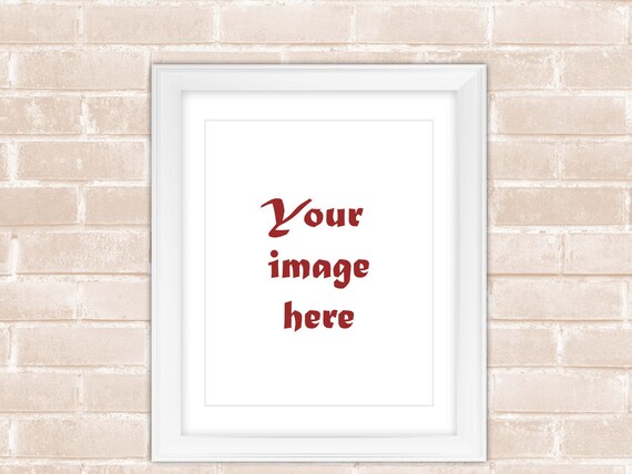 8x10 16x20 Digital Photo Frame Mockup Download White Photo Etsy