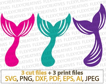 Mermaid tail SVG, Mermaid tails, Mermaid scales tails, Fish tail cricut files Mermaid silhouette cut file cricut FlexyCreatives #vc-130