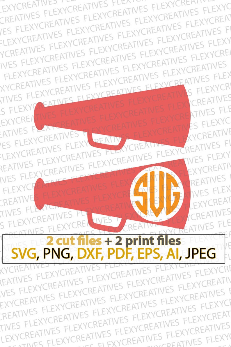 Download Megaphone monogram svg megaphone svg clipart cricut | Etsy