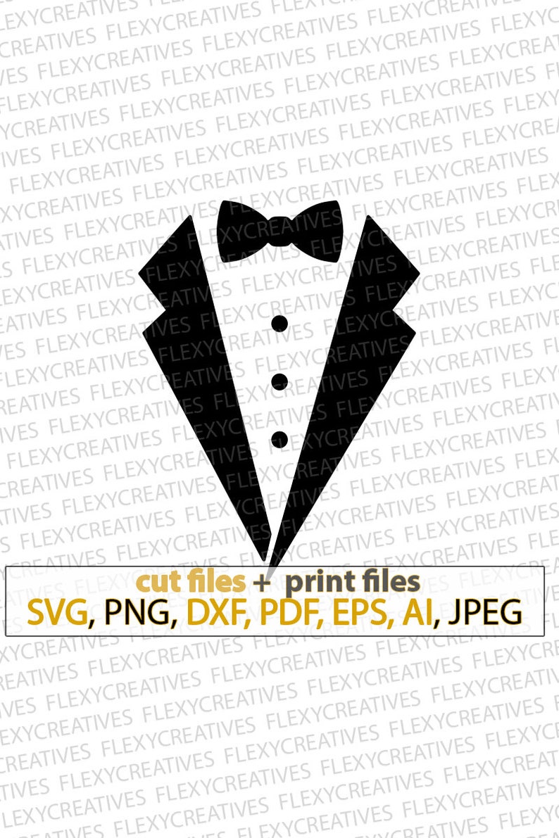 Download Tuxedo Smoking SVG Tux Svg Tuxedo Shirt Bow Tie Svg Suit | Etsy