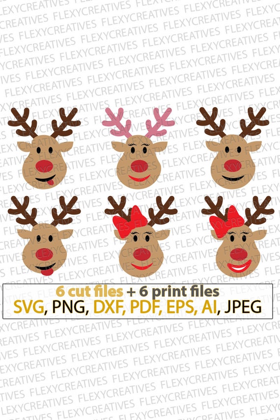 Download Rudolf Christmas Svg Xmas Reindeer Svg Boy And Girl Etsy