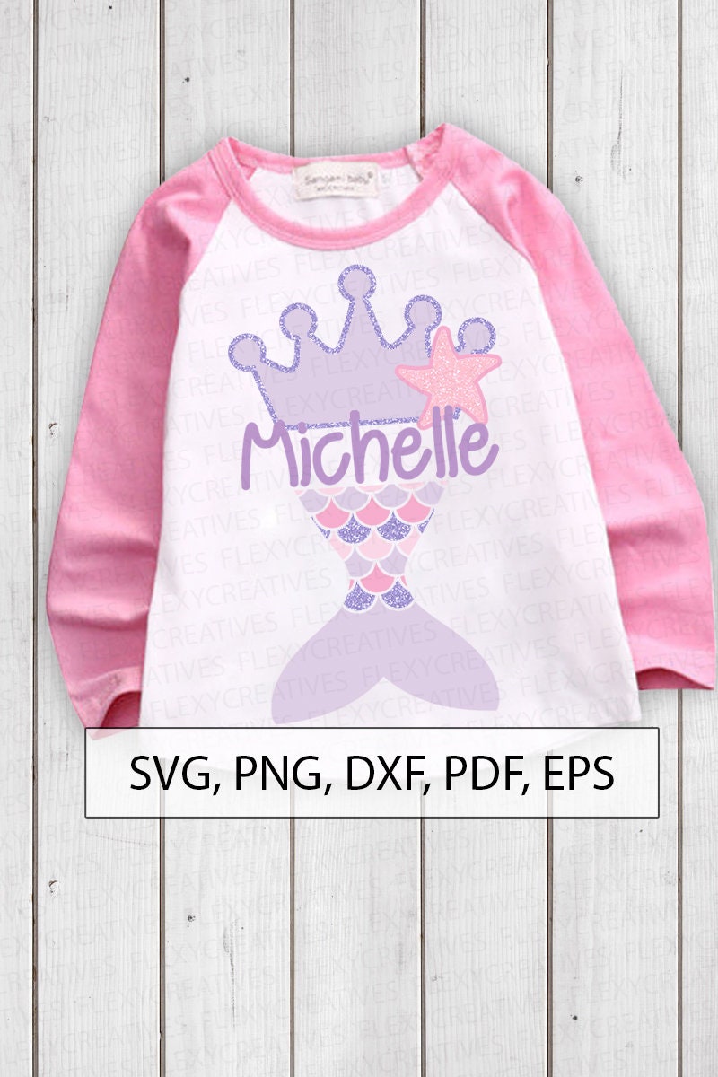 Download Mermaid Crown Svg Monogram Mermaid Shirt Cut File Mermaid Etsy