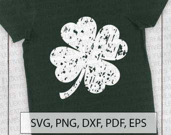 Grunge Shamrock SVG, Shamrock shirt Vector, Cut File, women, men, Distressed, svg, grunge shirt svg, cricut png, DXF, pdf, EPS #ts-63