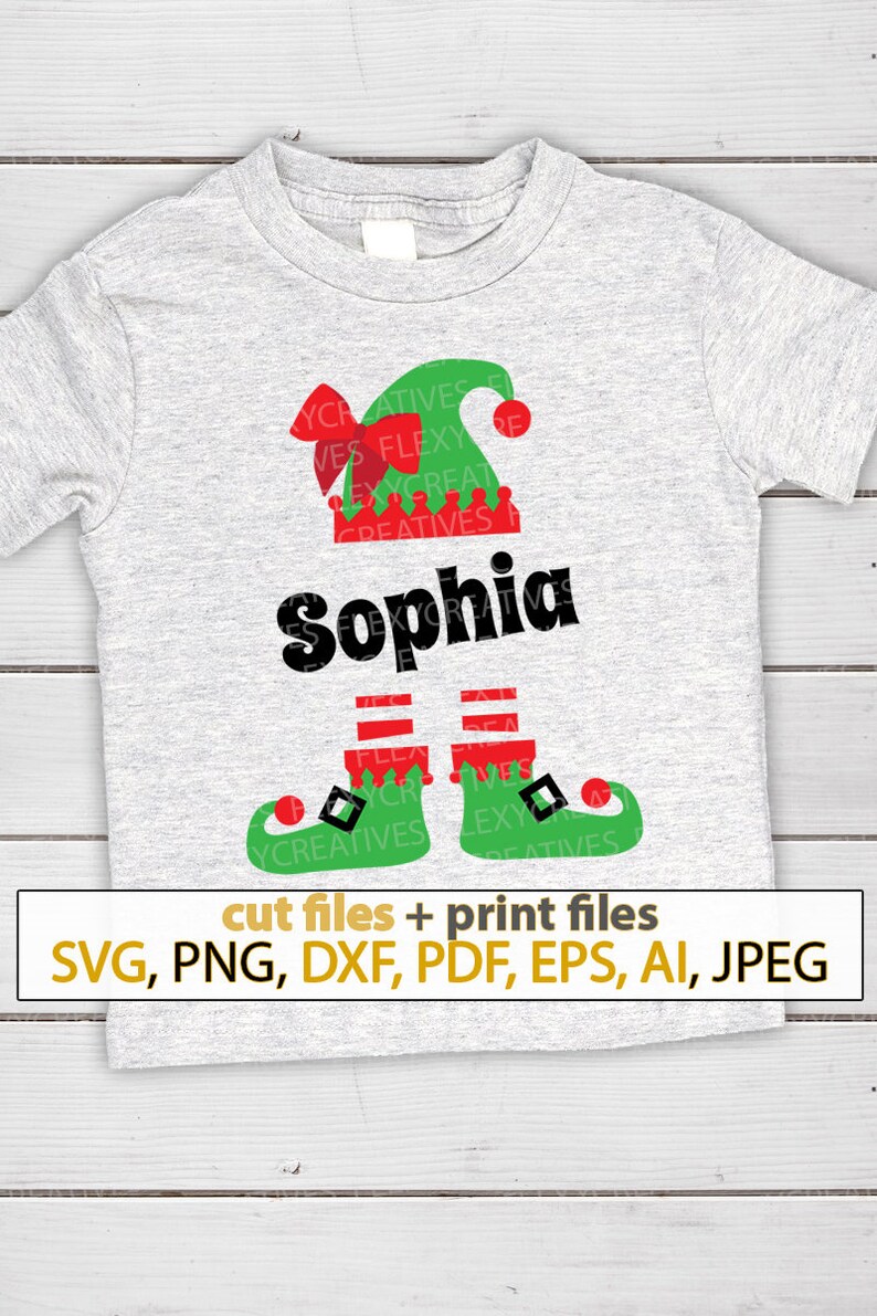 Download Elf personalized shirt SVG Custom Elf with bow shirt iron ...