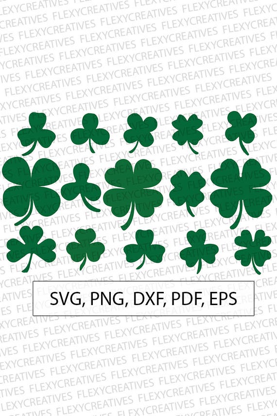 Shamrock Svg Clover Leaf Vector Clipart Cut File Four Leaf Etsy