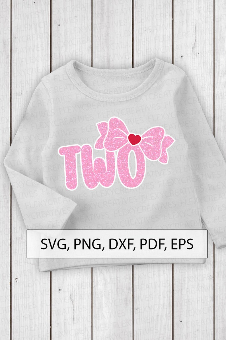 Download 2 two Bow birthday Shirt SVG shirt Vector Cut File women ...