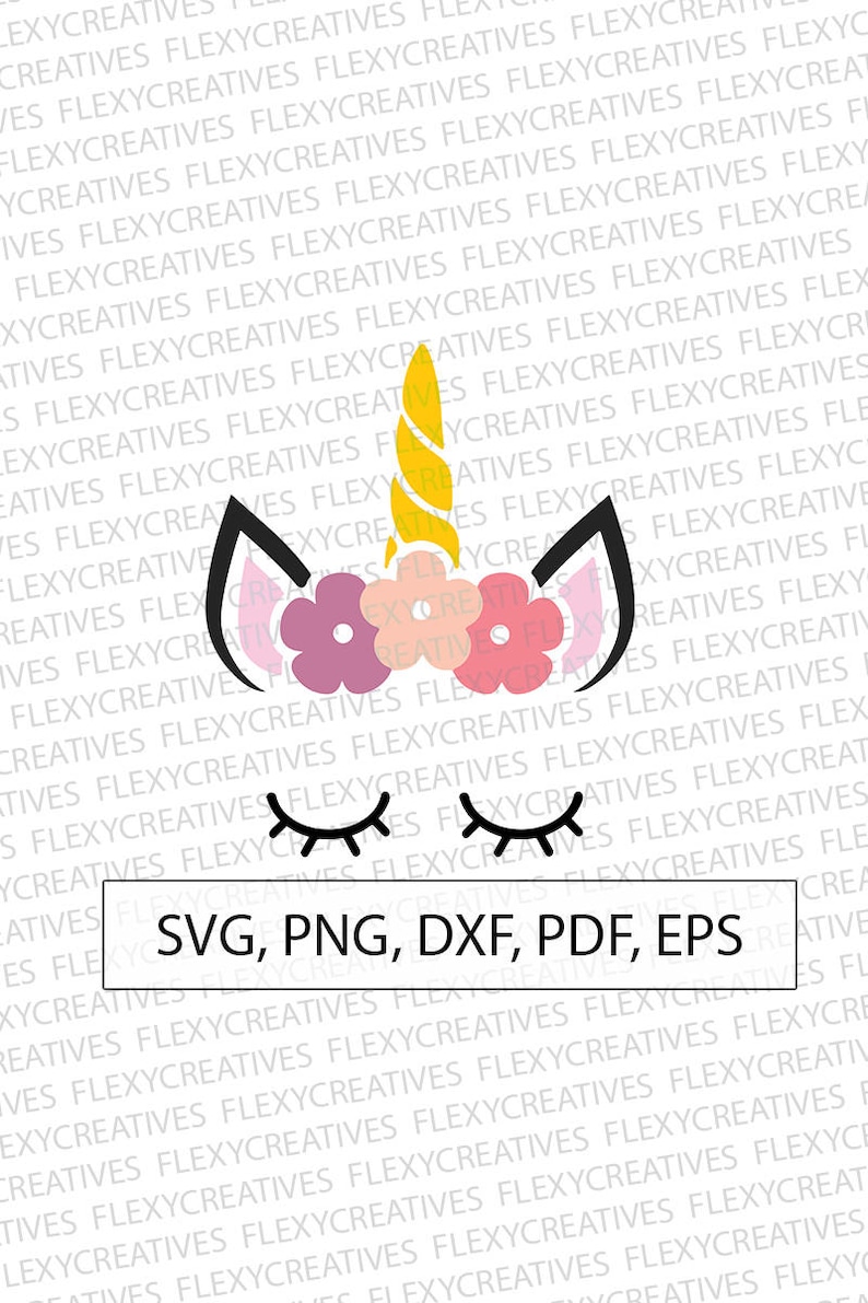 Clipart Unicorn face Cricut svg DXF EPS FlexyCreatives #vc-31 Cut File pdf Vector Unicorn png Unicorn head Clip Art Unicorn SVG