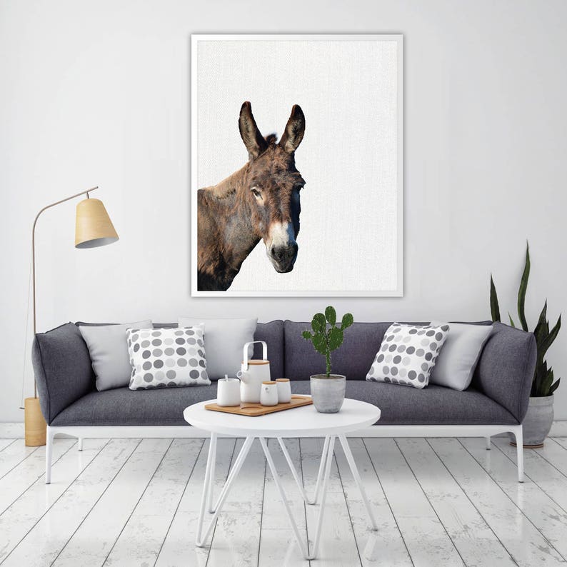 Donkey Wall Art / Donkey Home Decor / Donkey Print / Donkey / Etsy