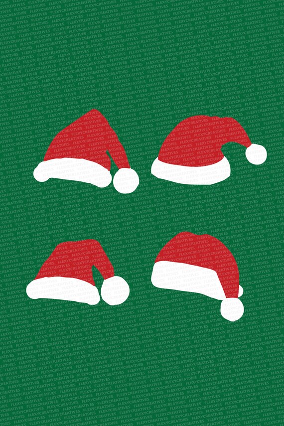 Santa Hats Vector Clipart Christmas Cut File Santa Hats Clip Art Santa Hats Cricut Svg Santa Hats Png Dxf Pdf Eps Vc 6