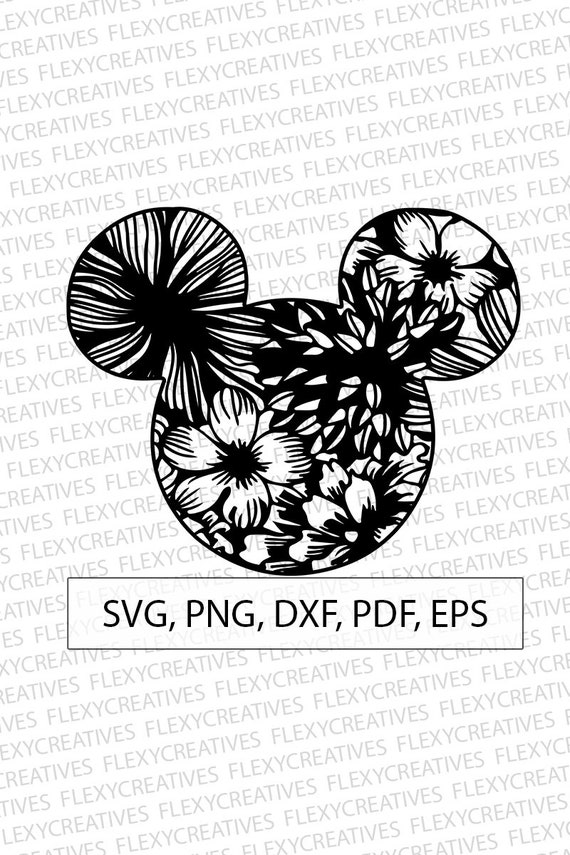 Mickey & Minnie mouse svg Floral Zentangle Mickey mouse ...