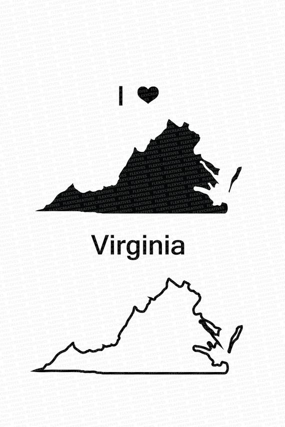 Virginia Vector State Clipart Virginia Clip Art Virginia - Etsy