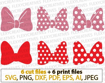 Minnie bow svg, Polka dot bow svg, Minnie mouse bow svg, Bow SVG, Vector, Clipart, Cut File, Cricut, png, DXF, pdf, EPS #vc-104