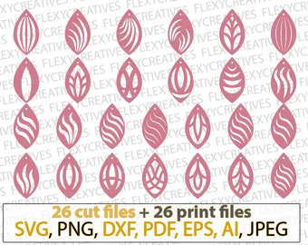 Earring SVG, Tear Drop, Pendant svg, Vector, Leather Earring, Jewelry Laser Cut Template Commercial Use Cut File, png, DXF, pdf, EPS #vc-154