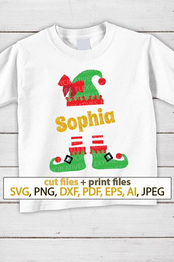 Elf Personalized Shirt Svg Custom Elf With Bow Shirt Iron On Etsy