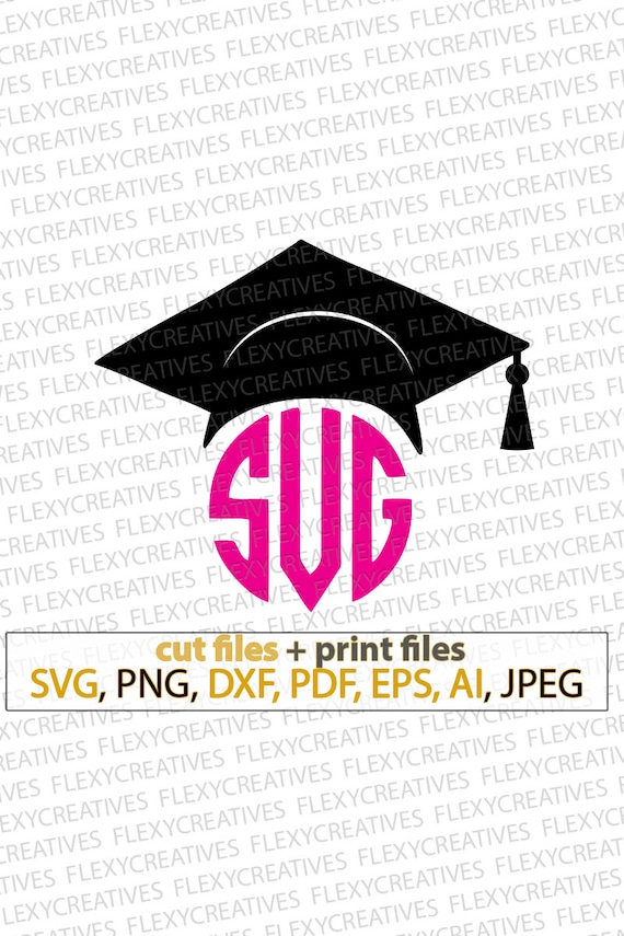 Download Graduation Monogram Svg Graduation Hat Svg Monogram Tassel Etsy