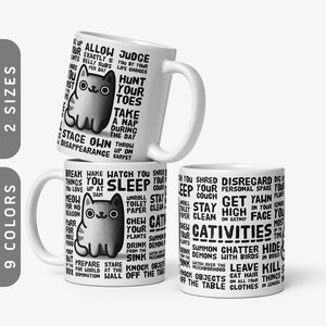 Krimskrams Tasse | Weiße Keramik-Tasse mit Akzent-Farbe Lustige Katzen-Tasse | Katzen Mama und Papa Kaffeetasse | Sarkastisches Katzen Papa Geschenk