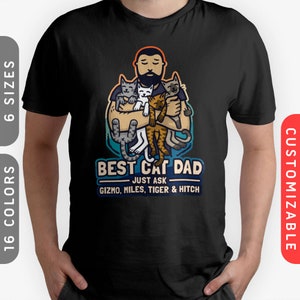 Cat Daddy: Family T-Shirt | Personalized Cat Dad Shirt | Best Cat Dad Ever Tee | Cat Tshirt For Cat Lovers | Customizable Gift For Him