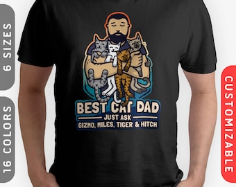 Cat Daddy: Family T-Shirt | Personalized Cat Dad Shirt | Best Cat Dad Ever Tee | Cat Tshirt For Cat Lovers | Customizable Gift For Him