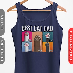 Katzenpfoten & Zeh Bohnen Tank Top | Unisex Katzenpfoten Tank | Personalisierte Katzenmama T-Shirt | Cat Dad Shirt Anpassbare | Personalisierte Katzen und Pfoten