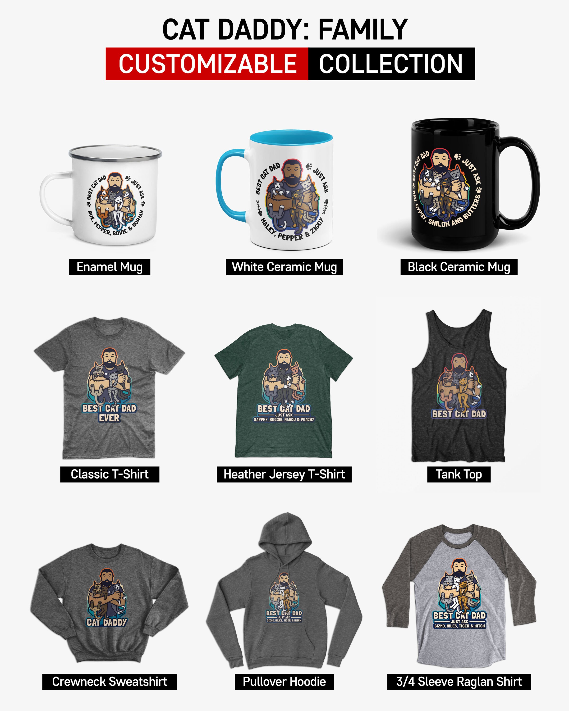 Cat Dad Old Man And Fluffy Cats Personalized Hoodie Sweatshirt