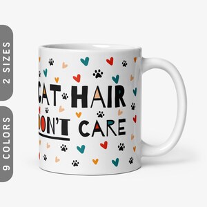 猫の毛を気にしないマグカップ | アクセントカラーの面白い猫の陶器マグカップ | かわいい猫のマグカップ | 糸くずローラーなんていらないマグカップ | 猫ママのマグカップ | 猫パパのマグカップ