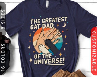 The Greatest Cat Dad Jersey T-Shirt | Personalized Cat Dad Shirt | Best Cat Dad Ever Tee | Custom Cat Paw Shirt | Customizable Gift For Him