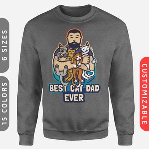 Cat Daddy: Family Sweatshirt | Personalized Cat Dad Sweater | Cat Lover Gift Men | Cat Jumper For Men | Customizable Cat Sweatshirt