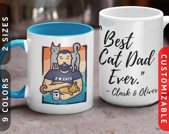 Cat Daddy: Inner Peace Mok met de beste Cat Daddy ooit Quote | Kat papa koffiekopje | Gepersonaliseerde kattenmok | Aangepaste keramische accentmok voor hem