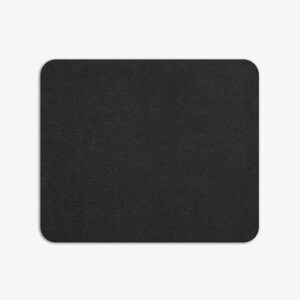 May include: A black rectangular mouse pad with a textured surface.